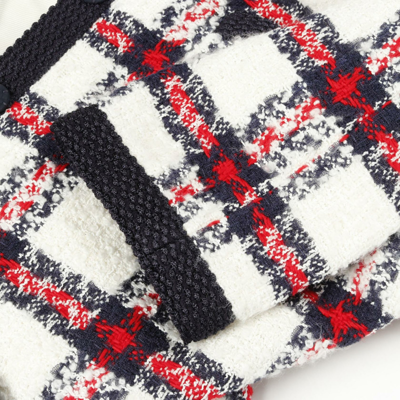 GUCCI GG紐扣斜紋軟呢外套，無色，醋酸纖維/腈綸混紡，白色、海軍藍、紅色，二手女款-6