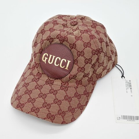 Gucci 古馳  GG Canvas 勃根地 酒紅色 帆布 皮革材質 棒球帽