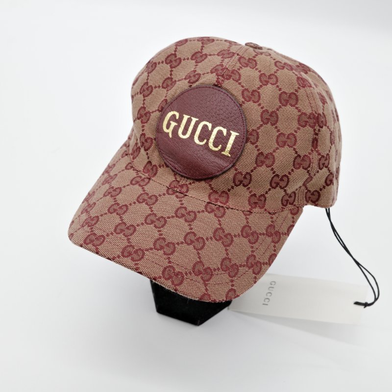Gucci 古馳  GG Canvas 勃根地 酒紅色 帆布 皮革材質 棒球帽-2
