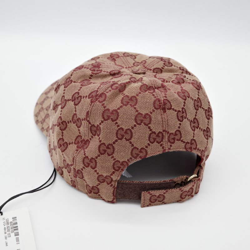 Gucci 古馳  GG Canvas 勃根地 酒紅色 帆布 皮革材質 棒球帽-3
