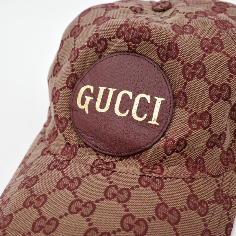 Gucci 古馳  GG Canvas 勃根地 酒紅色 帆布 皮革材質 棒球帽-5