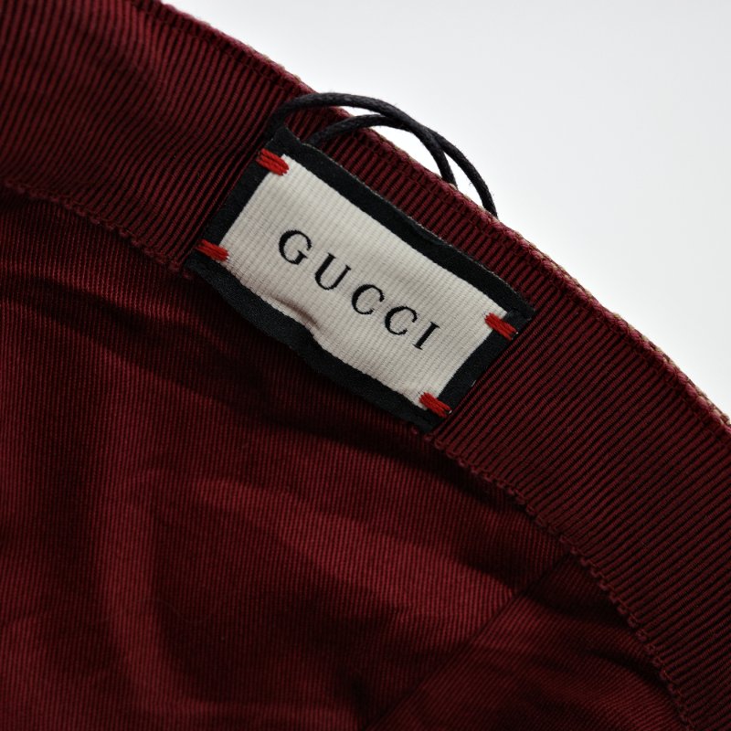 Gucci 古馳  GG Canvas 勃根地 酒紅色 帆布 皮革材質 棒球帽-8