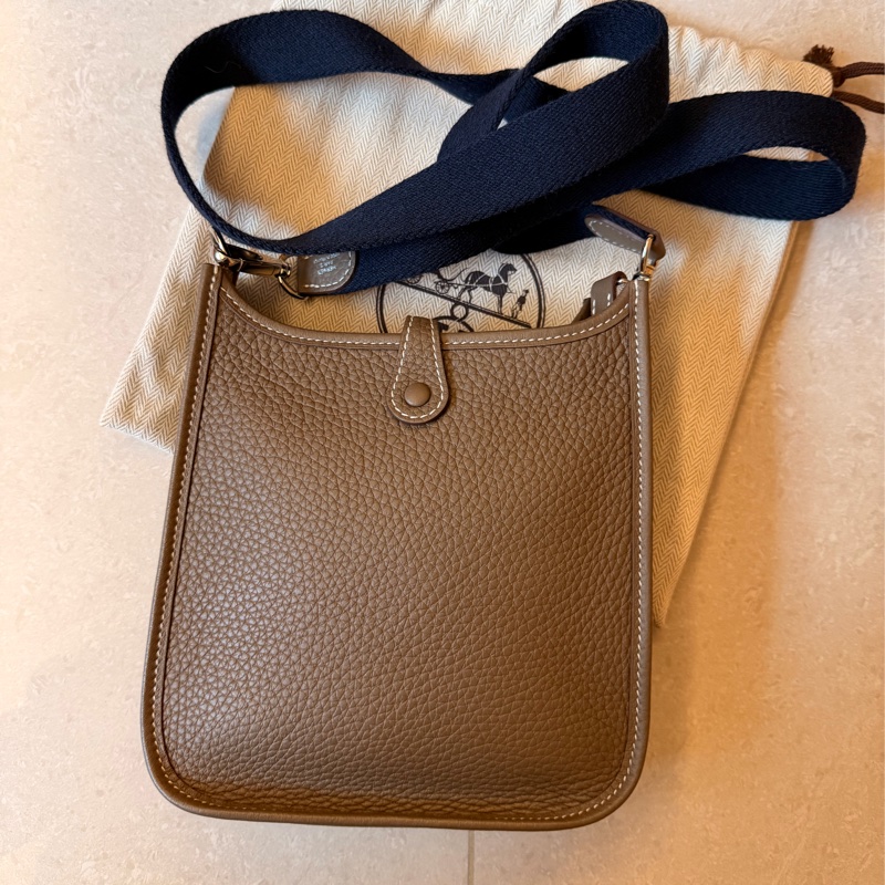 98成新愛馬仕Hermes mini Evelyn bag 大象灰 B刻-1
