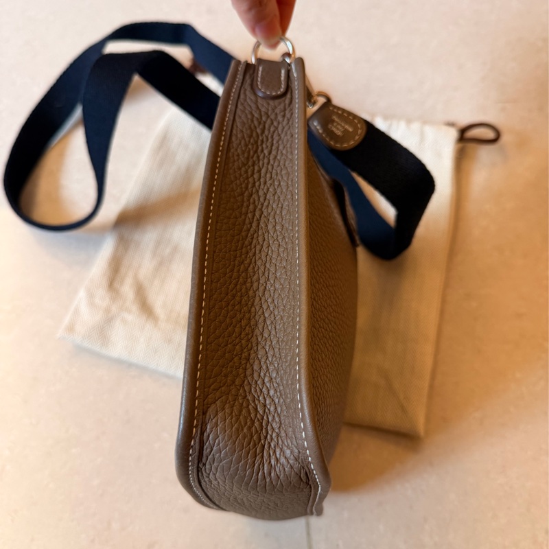 98成新愛馬仕Hermes mini Evelyn bag 大象灰 B刻-2