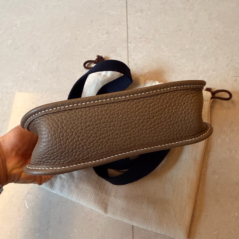 98成新愛馬仕Hermes mini Evelyn bag 大象灰 B刻-4