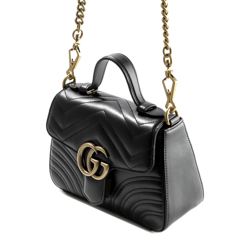 GUCCI GG Marmont迷你手提單肩包-6