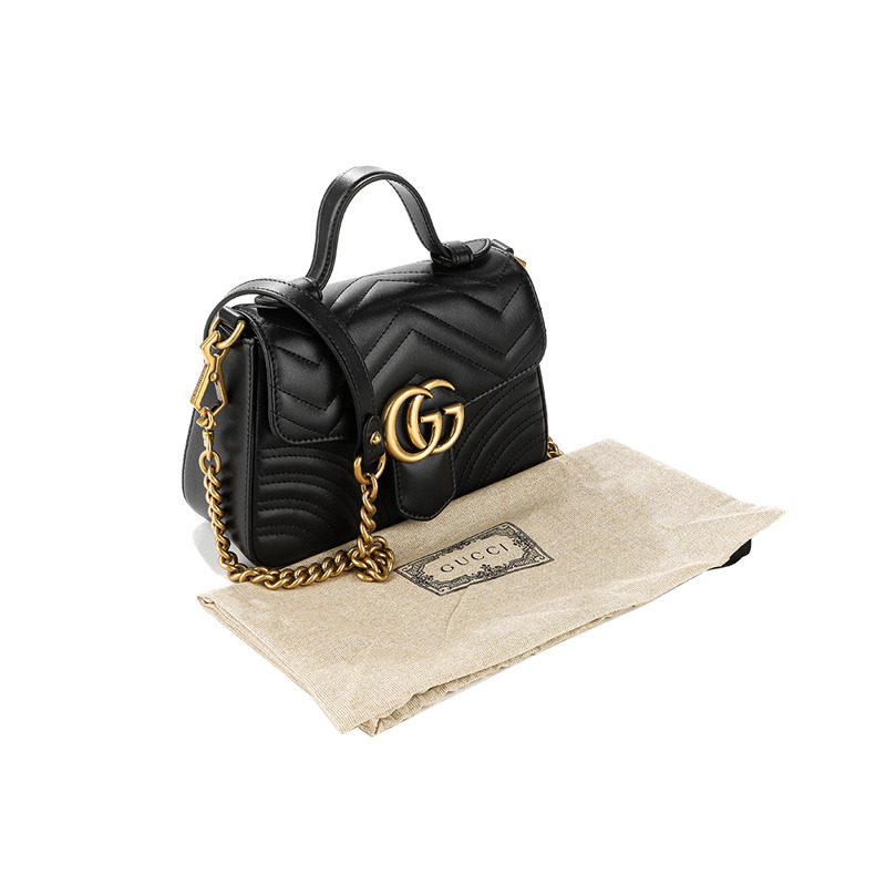 GUCCI GG Marmont迷你手提單肩包-18