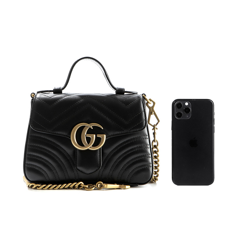 GUCCI GG Marmont迷你手提單肩包-19