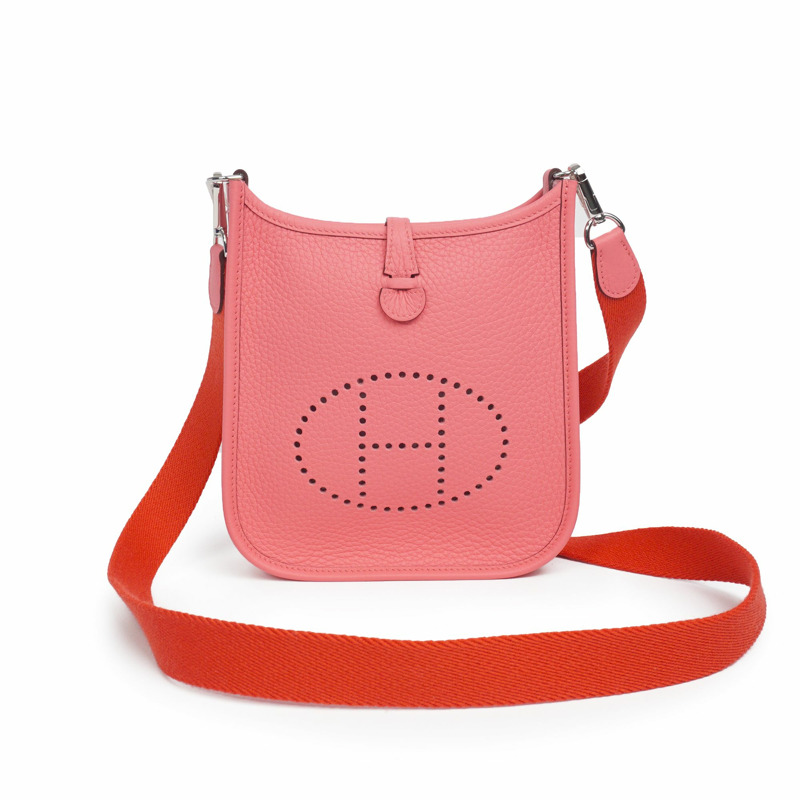 HERMES Evelyne Mini TPM 玫瑰杜鵑銀色 Clémence 全套禮品-2