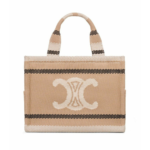 CELINE 小號 Cabas 領帶條紋紡織品 Triumph 199162FV2