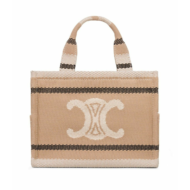 CELINE 小號 Cabas 領帶條紋紡織品 Triumph 199162FV2-0