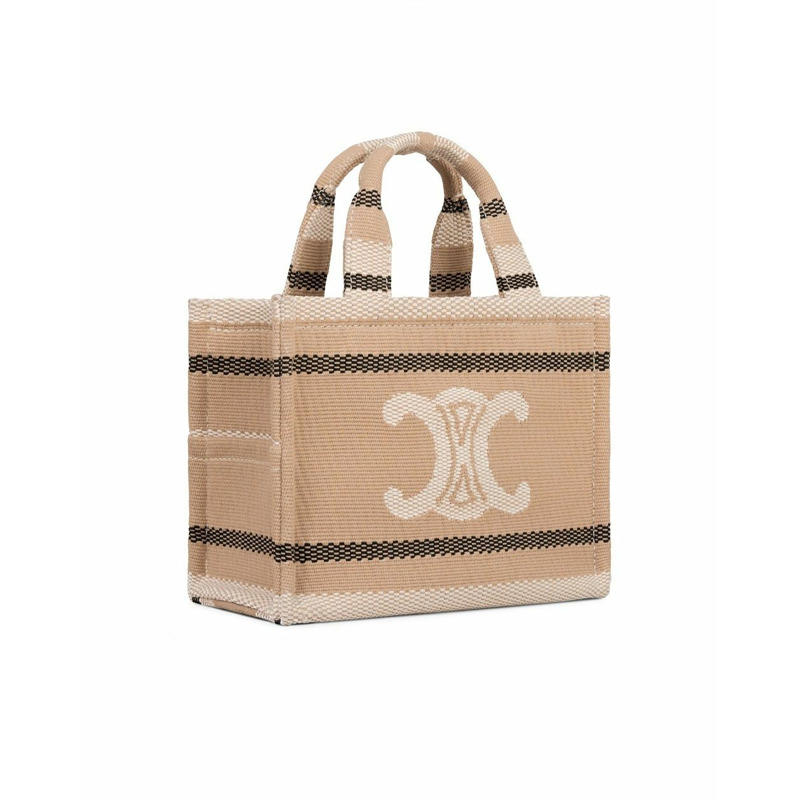 CELINE 小號 Cabas 領帶條紋紡織品 Triumph 199162FV2-1