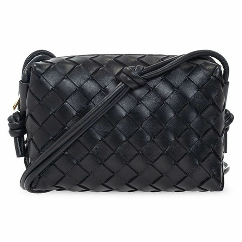 BOTTEGA VENETA 24FW Loop Intrecciato 迷你斜背包黑色 680254 V1G11