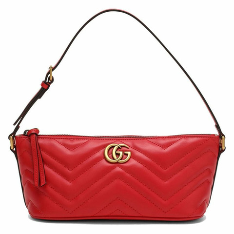 GUCCI GG Marmont 馬特拉塞凸紋單肩包 紅色 739166 AABZB