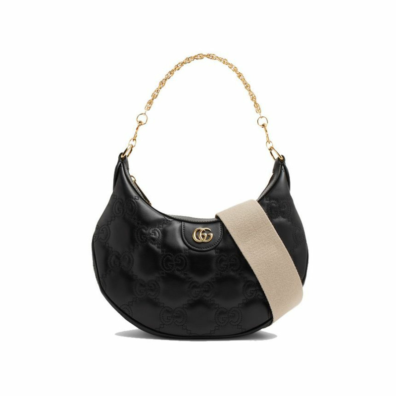 GUCCI GG Matelassé 小號單肩包 黑色 739709 UM8HG-0