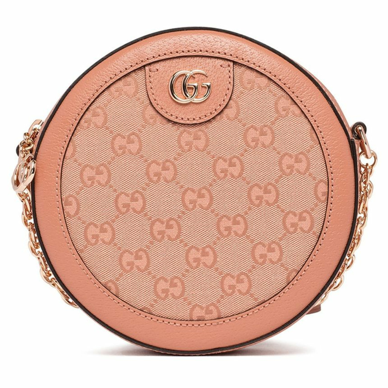 GUCCI 24FW GG Ophidia 圓形單肩斜背包 粉紅色 550618 FACC5-0