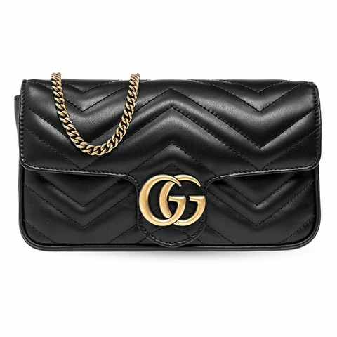 GUCCI GG Marmont 鏈條迷你包 黑色 24秋冬