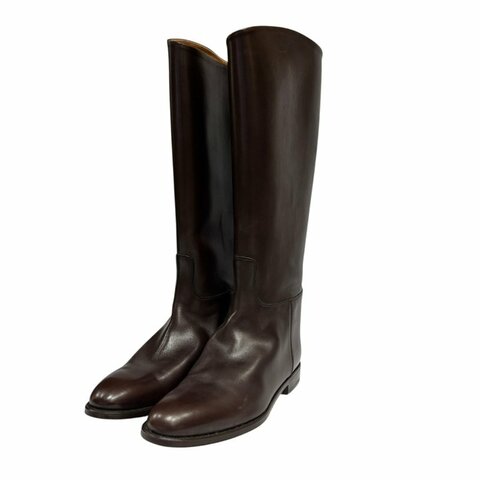 【美收精品】HERMES 茶色長靴 4-547