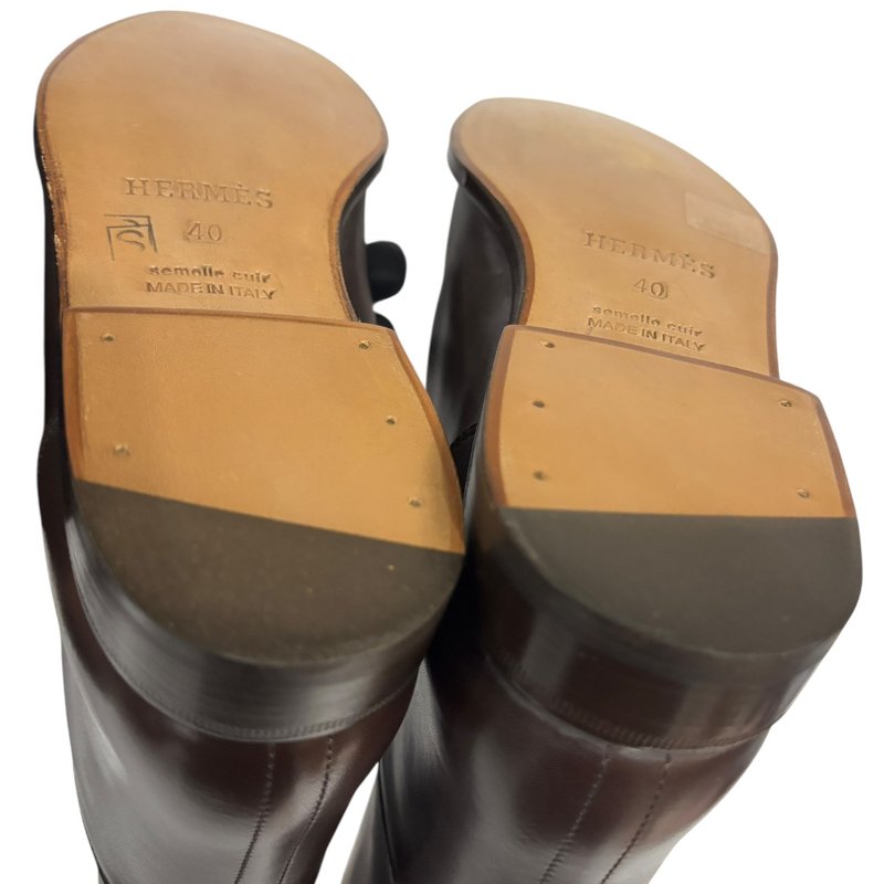 【美收精品】HERMES 茶色長靴 4-547-11