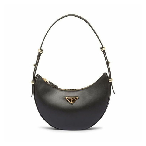 PRADA Arche 皮革肩背包 黑色印章