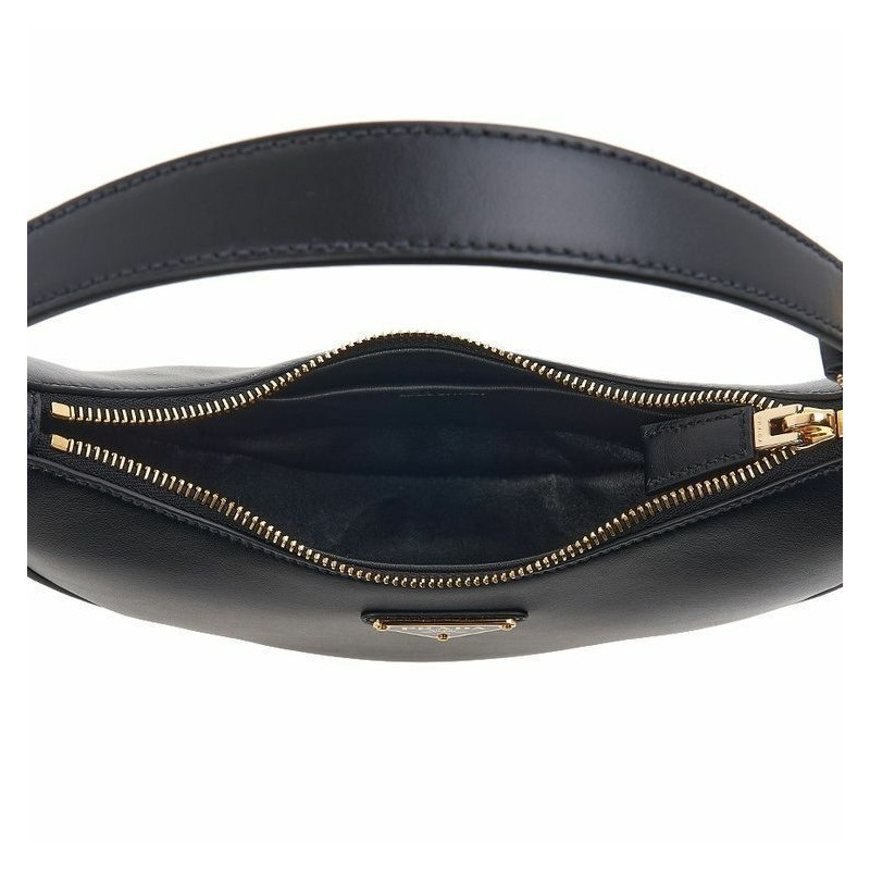 PRADA Arche 皮革肩背包 黑色印章-7