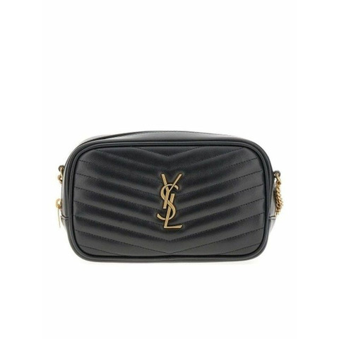 SAINT LAURENT Monogram Quilted Mini Crossbody Bag Black 1000