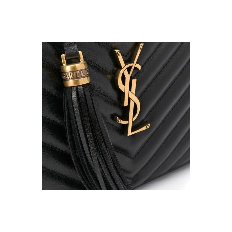 SAINT LAURENT Monogram Quilted Mini Crossbody Bag Black 1000-5