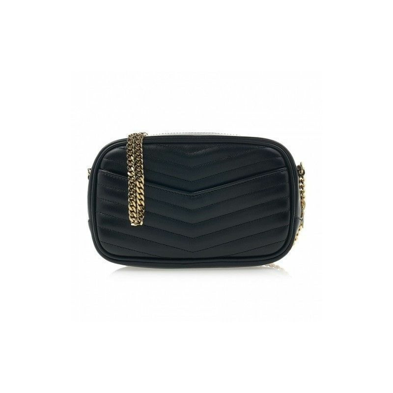 SAINT LAURENT Monogram Quilted Mini Crossbody Bag Black 1000-7