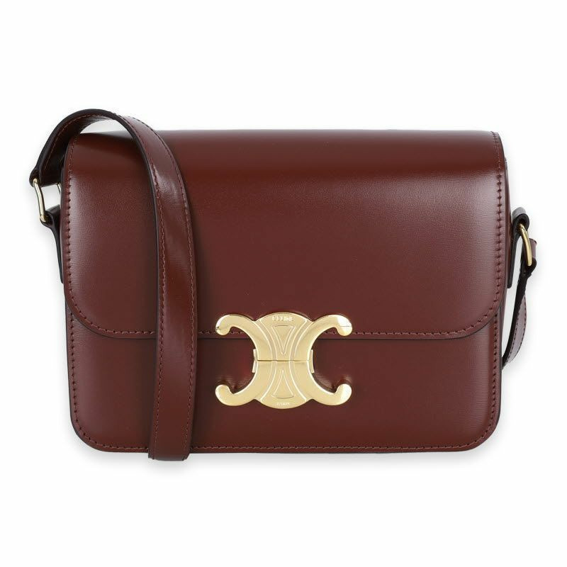 CELINE 女士 Triomphe 超薄單肩包（酒紅色）188423BF4 28磅-0
