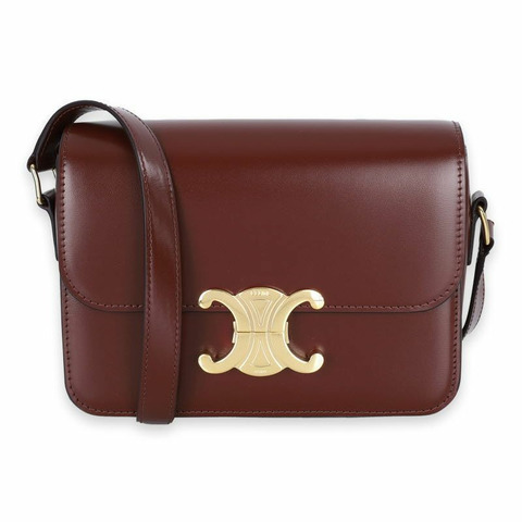 CELINE 女士 Triomphe 超薄單肩包（酒紅色）188423BF4 28磅