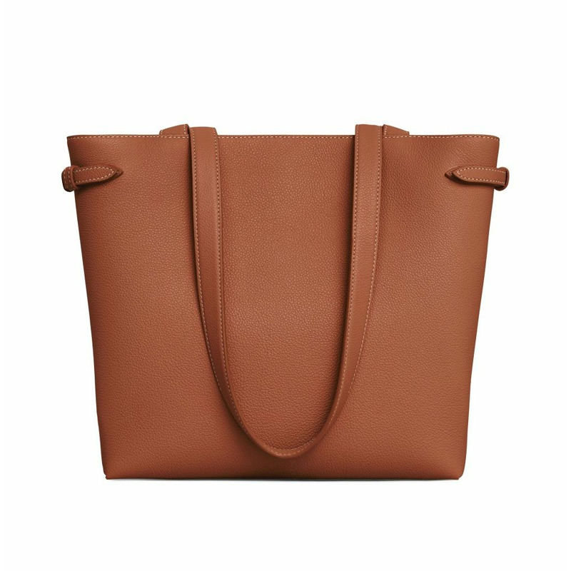 CELINE 中號 Cabas Anais Quir Triomphe 粒面小牛皮棕褐色 116853ENY-3