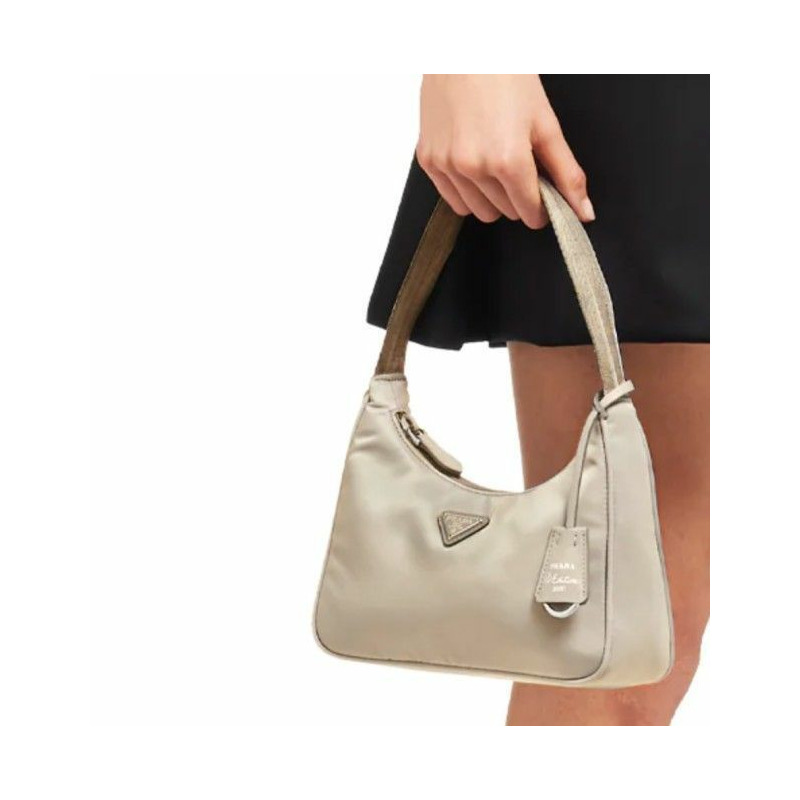 PRADA 復刻版尼龍單肩包 1NE515 RDH0 F0F24 沙漠色-6