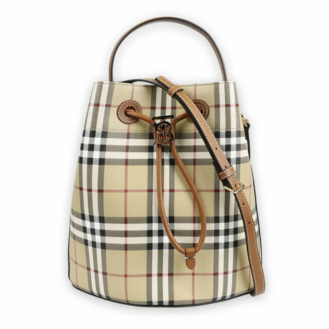 BURBERRY 女士帆布小號水桶手提包（米色）8096289