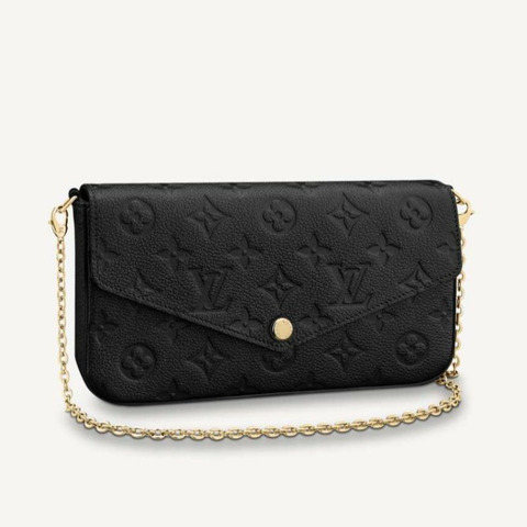 LOUIS VUITTON Felicie Noir Empreinte 手拿包 Monogram M64064