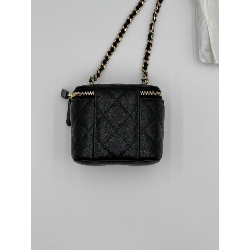 CHANEL 經典化妝包 魚子醬黑-2