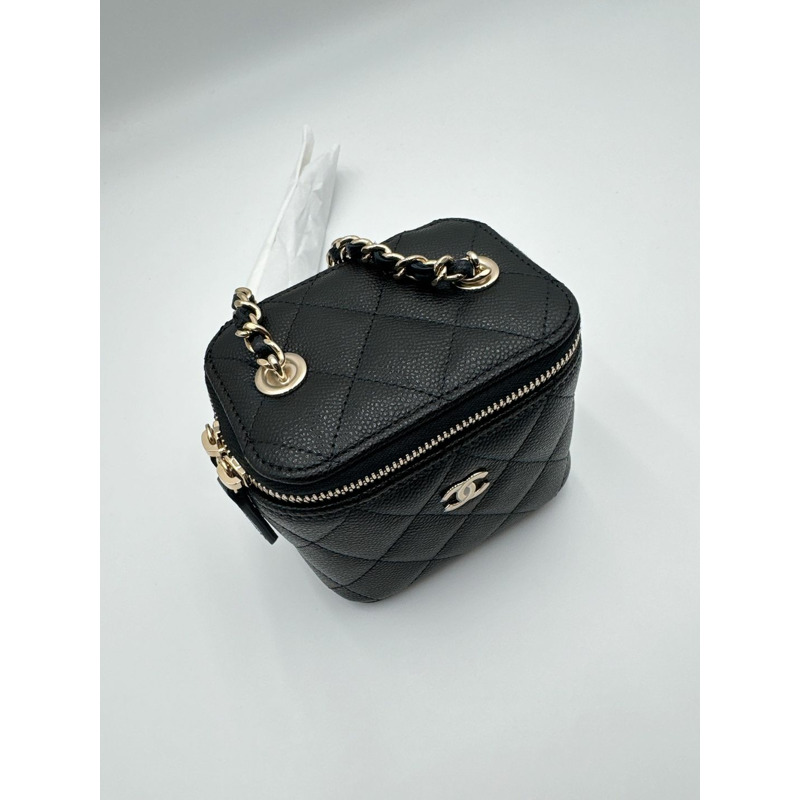CHANEL 經典化妝包 魚子醬黑-3