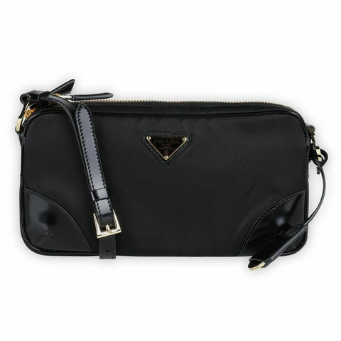 PRADA 2002 年復刻版小號單肩包（黑色）1BC225 R789 F0002