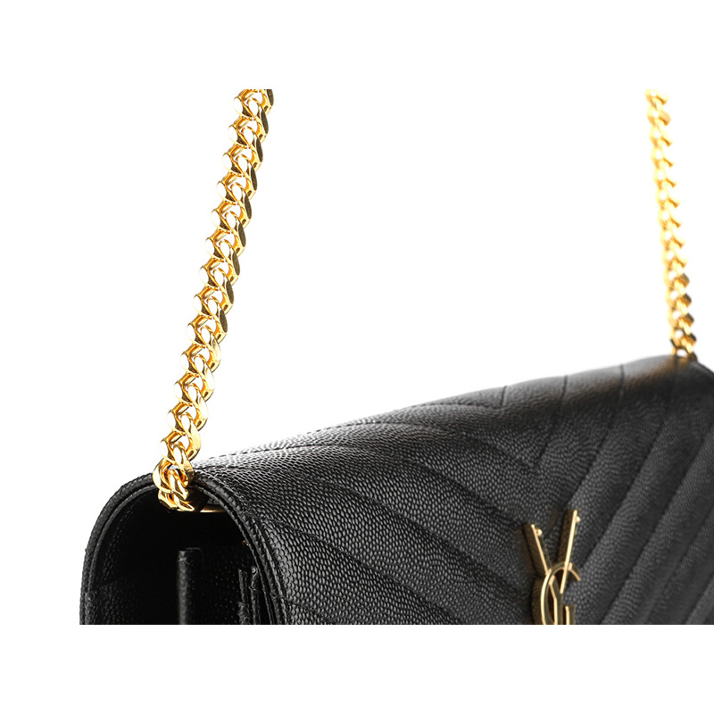 SAINT LAURENT 24秋冬金色Monogram斜背包-10