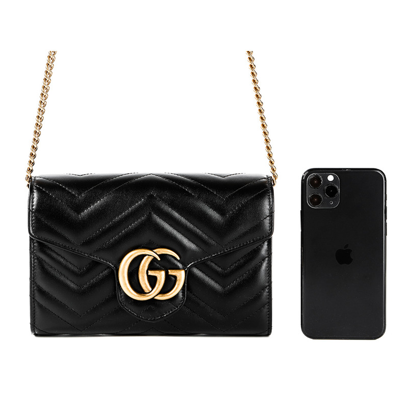 GUCCI GG Marmont 迷你鏈條斜背包 24秋冬-16