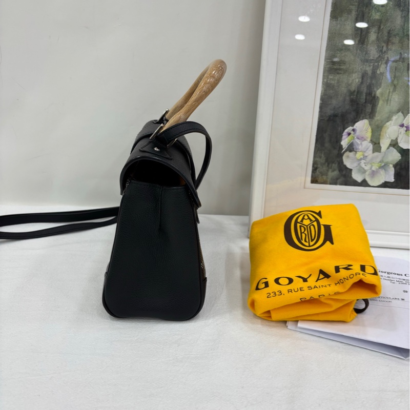 Goyard戈雅 Saigon 黑色mini西貢包，有購證 尺寸20/15/7cm，木質手柄本身非常輕，超級百搭不出錯-2
