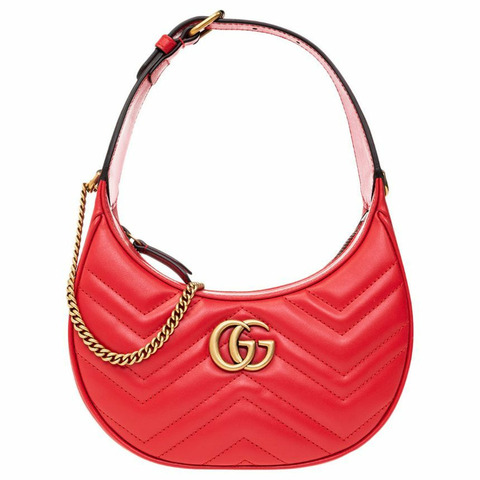 GUCCI GG Marmont Matelassé 半月形托特斜背包 紅色 699514 DTDHT