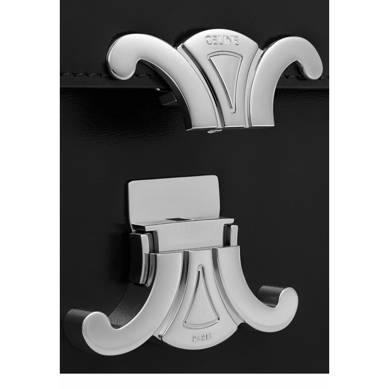 CELINE 中 Lora 手提包,亮面小牛皮,黑色,115533BF4-4