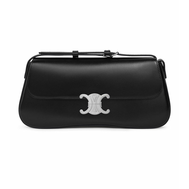 CELINE 中 Lora 手提包,亮面小牛皮,黑色,115533BF4-5