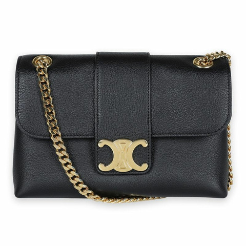 CELINE 女士青少年 Bigtoire 鏈條單肩包（黑色）116593FDU 38NO