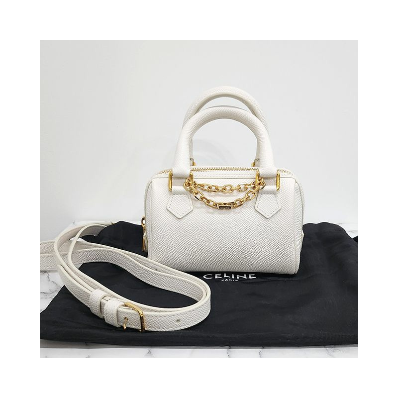 CELINE 波士頓托特單肩包迷你款 [瑕疵品] 24SS 195113DBC 01BC-1