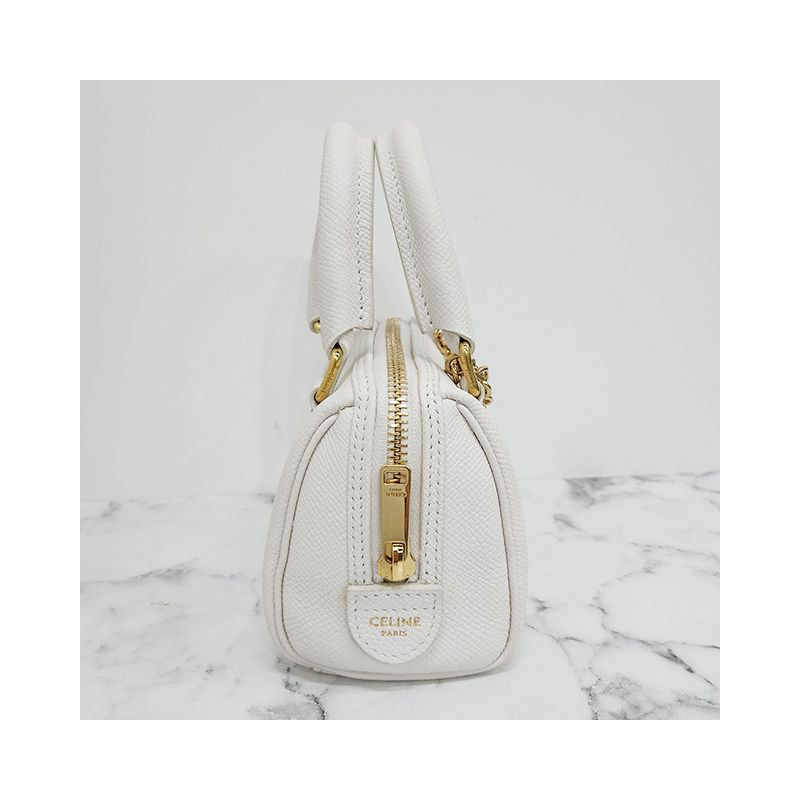 CELINE 波士頓托特單肩包迷你款 [瑕疵品] 24SS 195113DBC 01BC-4