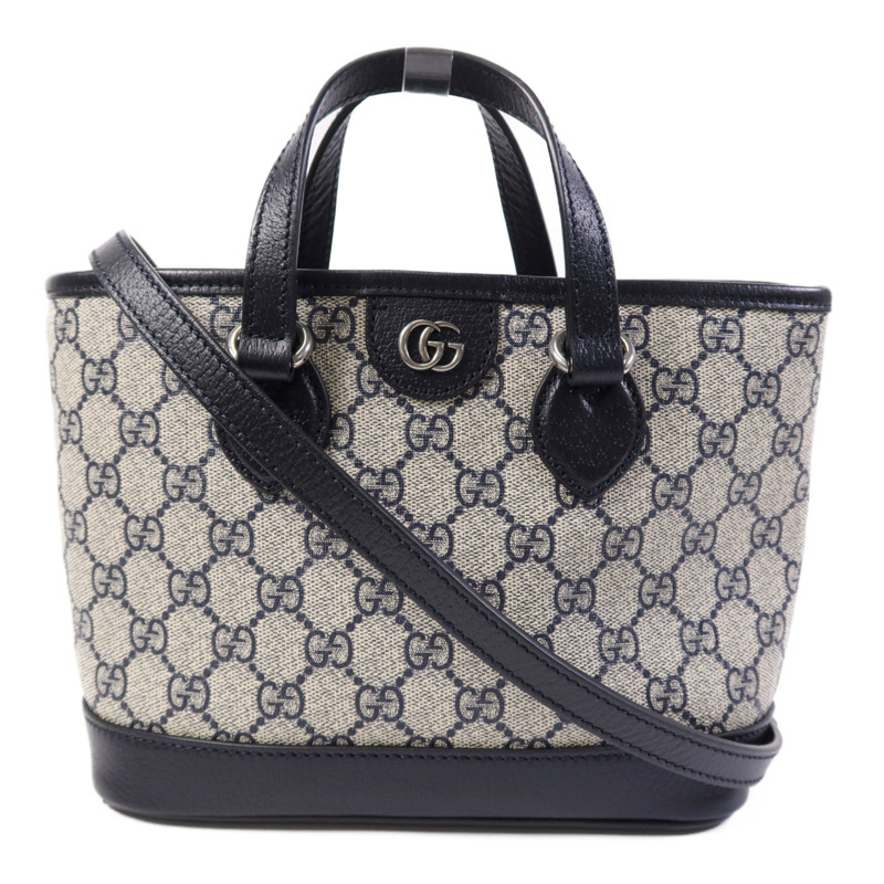 GUCCI 塗層帆布2 Way Shoulder Bag銀扣手挽肩背兩用袋-0