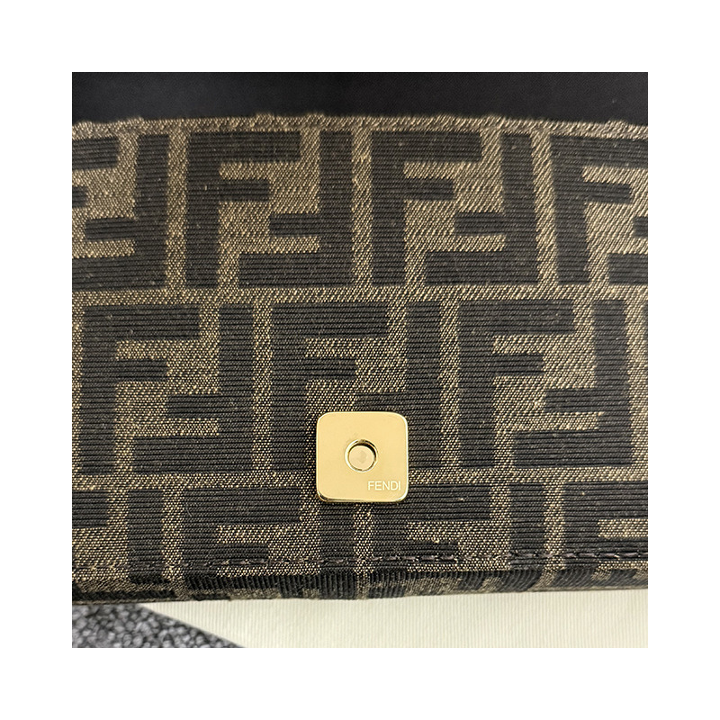 FENDI FF 提花 Logo Graffi 鏈條單肩包 棕色 (8BS076 AD23 F1BA1)-22