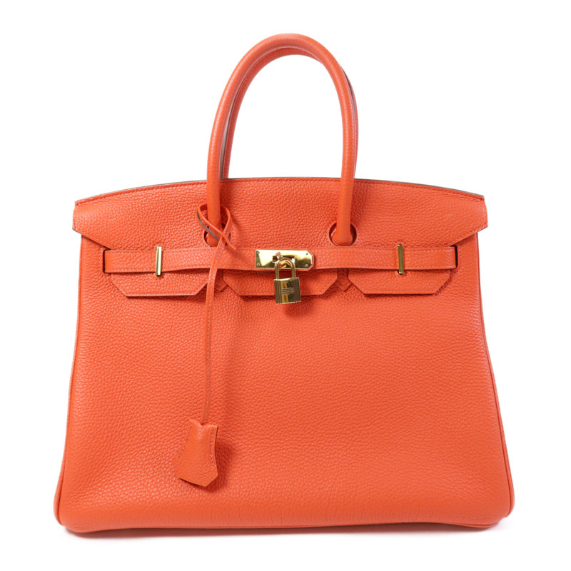 HERMES Togo皮革Birkin 35金扣手挽袋Rouge Tomate-0