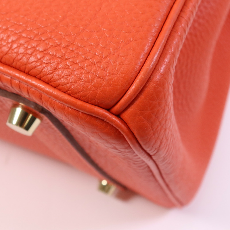 HERMES Togo皮革Birkin 35金扣手挽袋Rouge Tomate-4